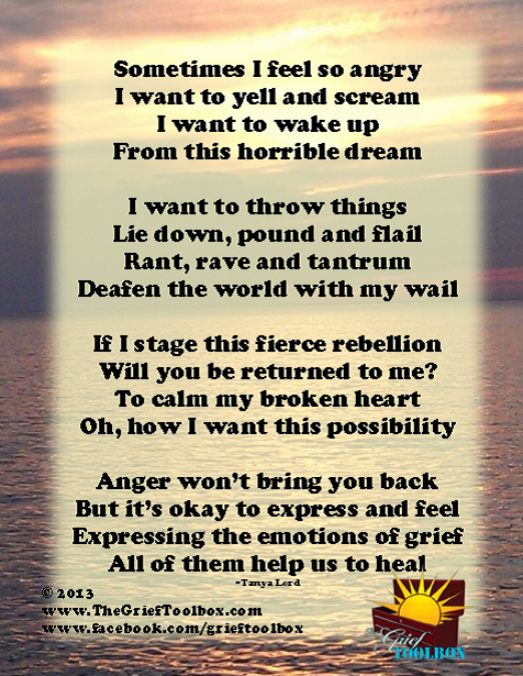 It is ok to feel anger in grief A Poem | The Grief Toolbox