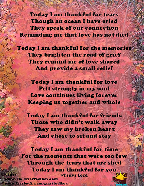 Even as we grieve there is much to be thankful for - A Poem | The Grief