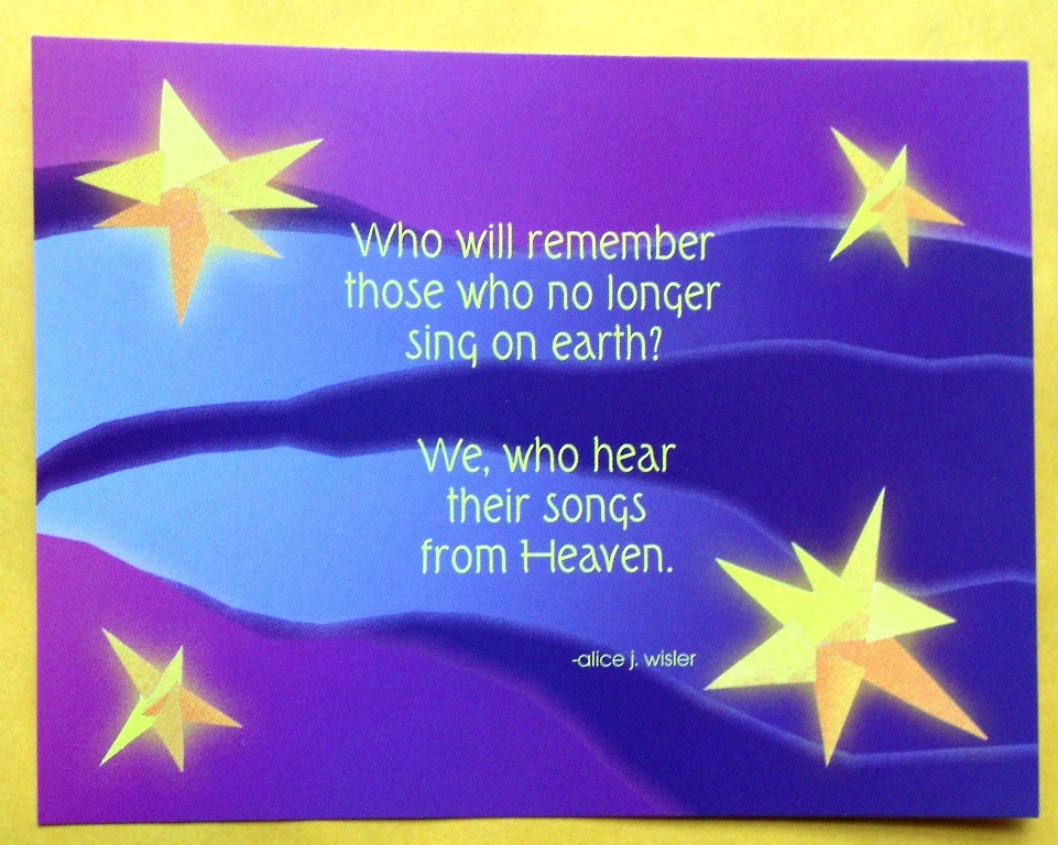 Songs From Heaven Remembrance Postcards The Grief Toolbox
