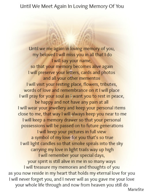Until We Meet Again In Loving Memory Of You | The Grief ...